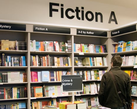 Browsing in an English bookshop.