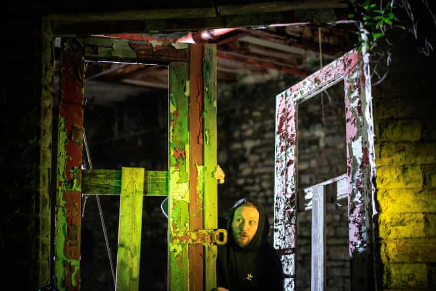 Daniel Lavelle explores an abandoned mill at night.