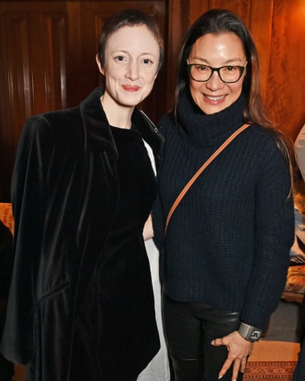 Andrea Riseborough and Michelle Yeoh at an event to honour Guillermo del Toro in London in January 2023.