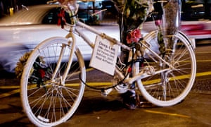 A cycle left as a protest by Bikes Alive at King’s Cross, London.