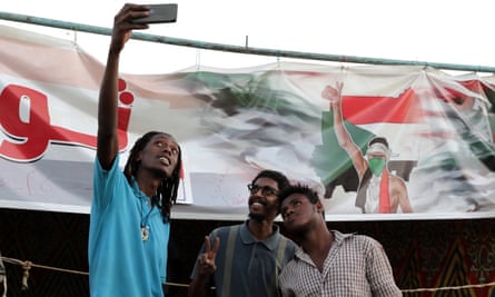 Protesters at the sit-in in Khartoum.