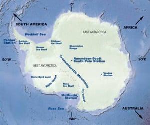 Map of the Antarctic continent