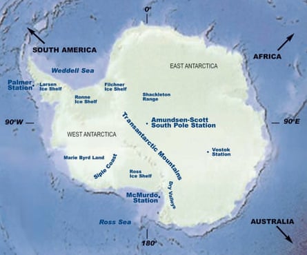Map of the Antarctic continent