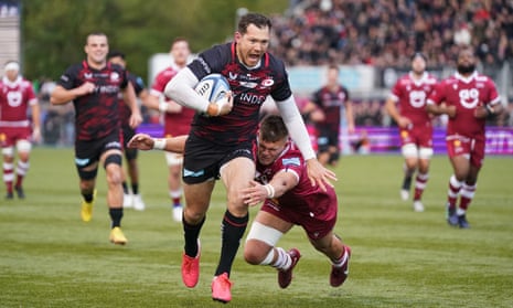 Alex Goode playing for Saracens against Sale in October