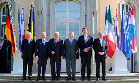 The foreign ministers of the EU’s founding states in Berlin on Saturday. 