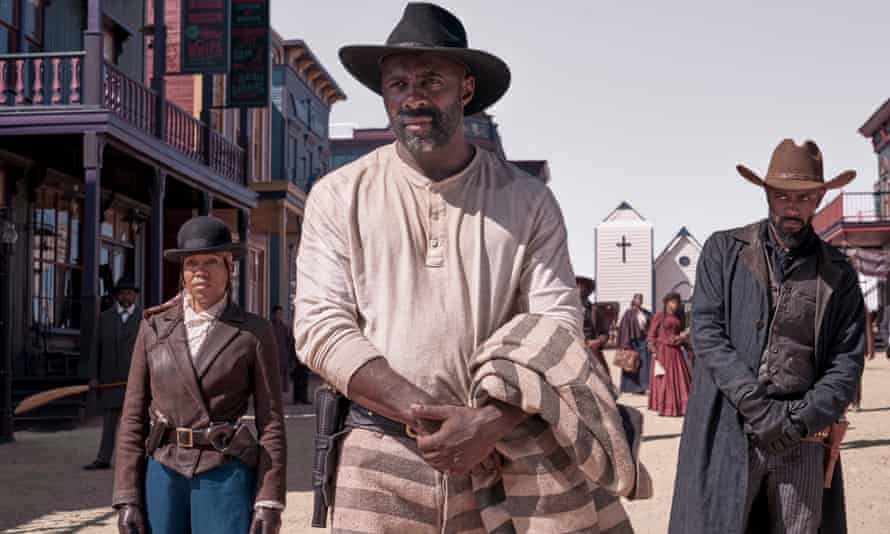 From left: Regina King, Idris Elba and Lakeith Stanfield in The Harder They Fall.