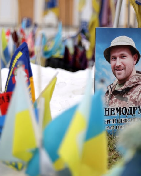 A makeshift memorial to fallen Ukrainian soldiers in Odesa.