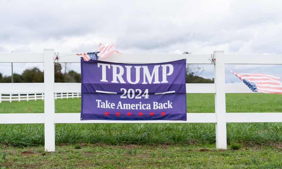 A sign outside Monroe, Georgia, shows support for Donald Trump’s 2024 campaign.