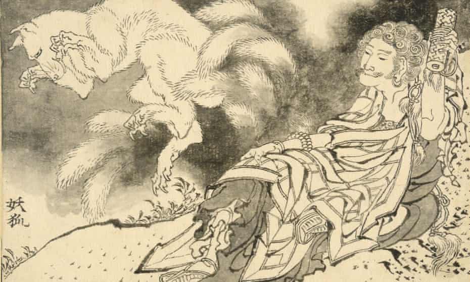 ‘Fumei Chōja and the nine-tailed spirit fox’, one of the myths that inspired Katsushika Hokusai for his unpublished Great Picture Book of Everything.