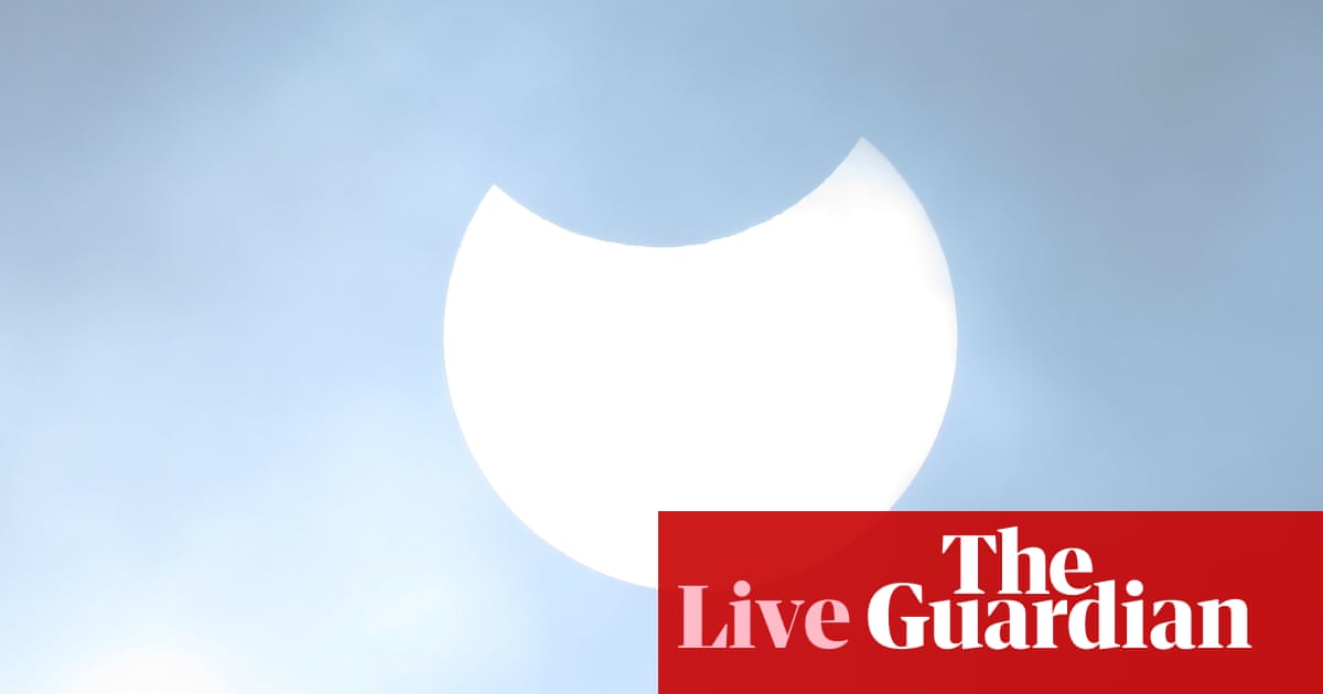 Partial solar eclipse live: watch as moon to block part of sun for people in northern hemisphere | Solar eclipses Partial solar eclipse live: watch as moon to block part of sun for people in northern hemisphere | Solar eclipses