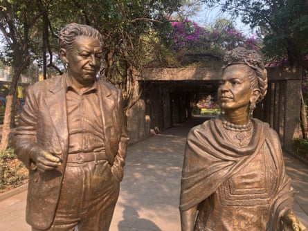 ‘Clearly in awe of this woman’ … statues of Diego Rivera and Kahlo in the park named after her.