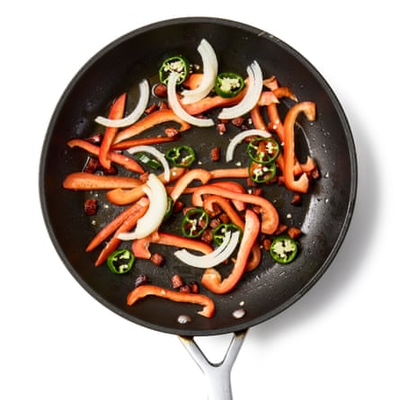 fry the chorizo and vegetables