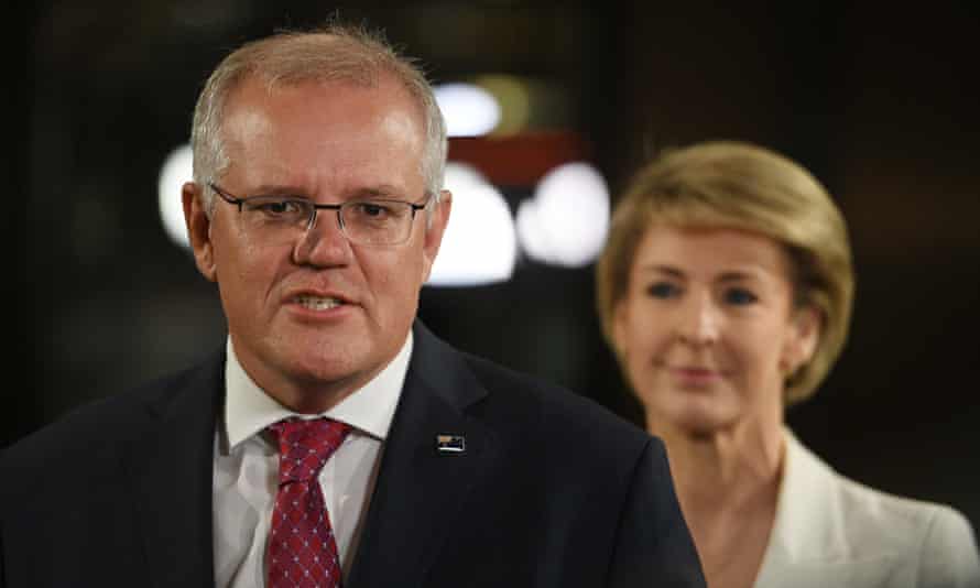 Australian prime minister Scott Morrison and government minister Michaelia Cash