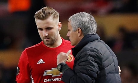 Luke Shaw, left, has made only 14 appearances for Manchester United this season under José Mourinho.