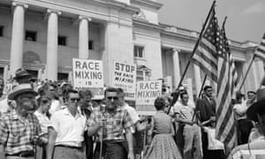 Protesters outside Central High School in Little Rock, Arkansas, 1959.