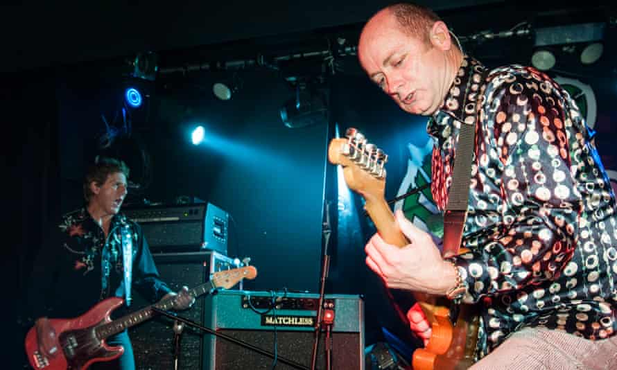 Richard Grossman and Dave Faulkner perform at a concert in Madrid in 2010