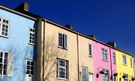 Pastel coloured houses, Sedgefield, County Durham