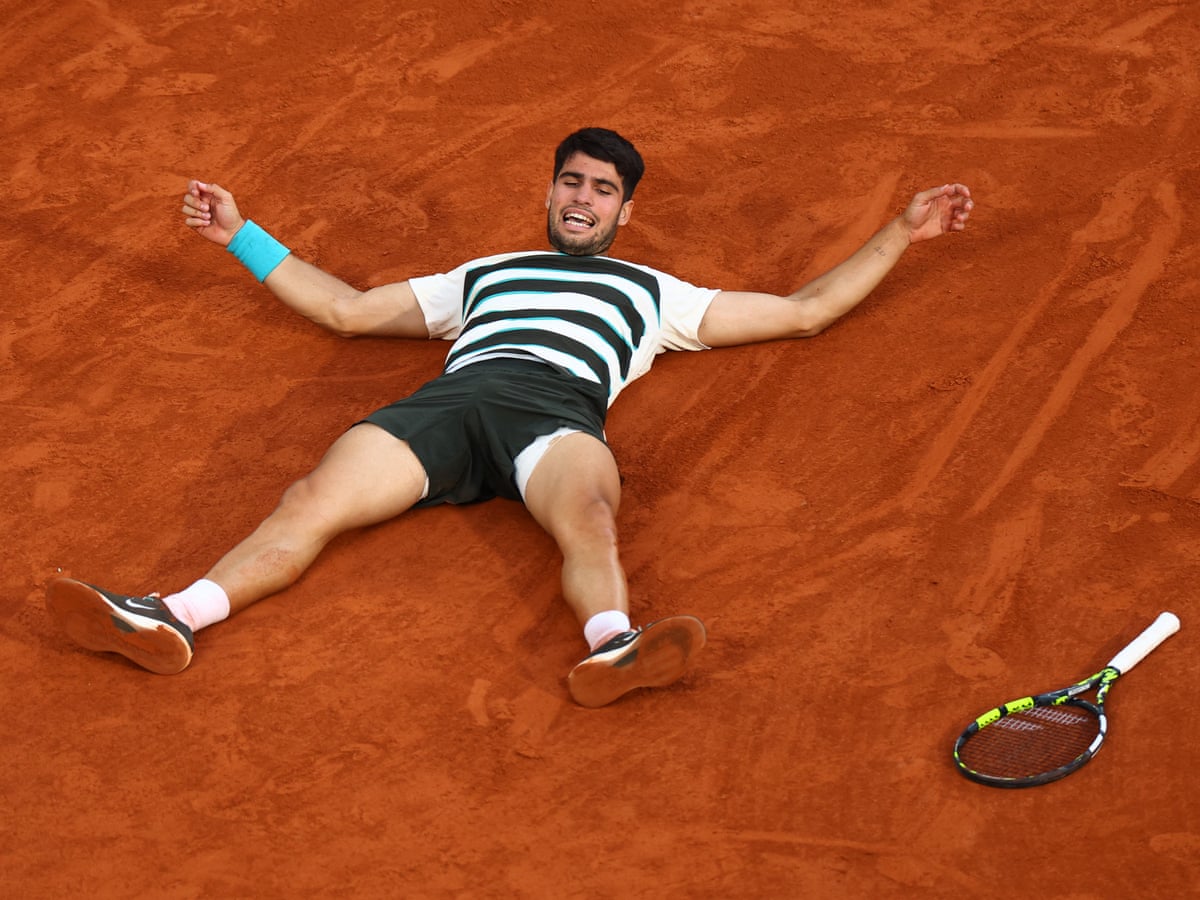 Alcaraz fights back to beat Sinner in all-time classic French Open men's final – as it happened | French Open 2025 | The Guardian