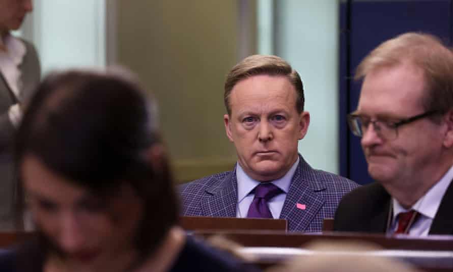 The former White House press secretary Sean Spicer, now a host for the cable channel Newsmax.