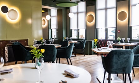 The dining room at Bacôve restaurant.