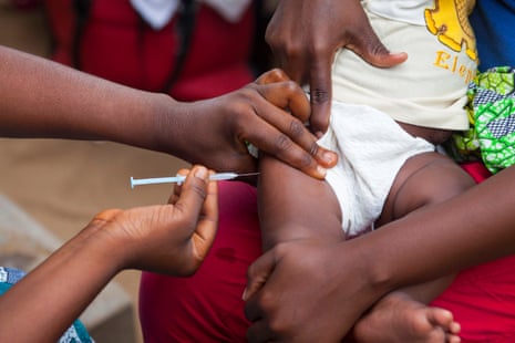 A child receives a hepatitis B vaccine