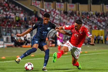 Rashford in action against Malta when England last visited