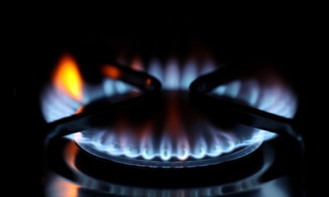 a gas stove blue flame