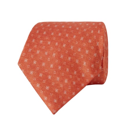 Hawes & Curtis orange geometric 1913 tie
