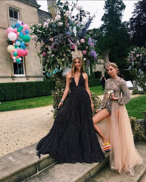 Princess Olympia (right ) in the Gucci platform trainers and her friend Princess Talita von Furstenberg.