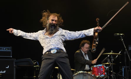 ‘There’s something precarious about performing that’s really thrilling’ … (L-R) Warren Ellis and Jim White performing at End of the Road festival in 2012.