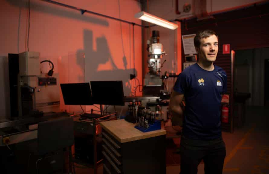 AIS engineer Callum McNamara at the engineering facility based at the AIS in Canberra.
