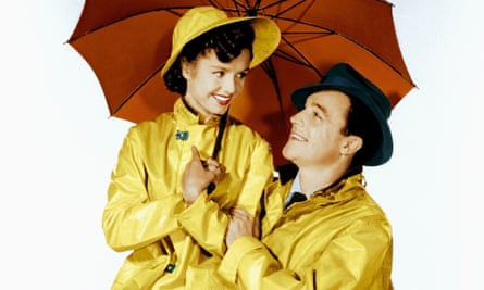 Debbie Reynolds and Gene Kelly in a publicity shot for Singin’ in the Rain, 1952.