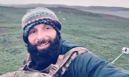 Lewis with woolly hat and beard