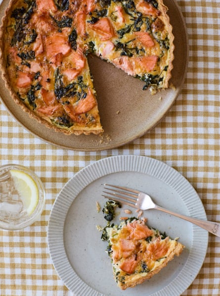 Emily Scott’s hot smoked trout, watercress and cheddar tart.