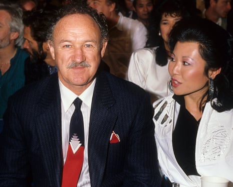 Gene Hackman and Betsy Arakawa Portrait<br>LOS ANGELES - 1986: Actor Gene Hackman and wife Betsy Arakawa pose for a portrait in 1986 in Los Angeles, California. (Photo by Donaldson Collection/Michael Ochs Archives/Getty Images)