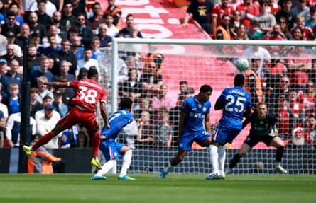 Ryan Gravenberch puts Liverpool ahead in the first half.