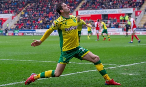 Joy for Norwich after their second goal at Rotherham.