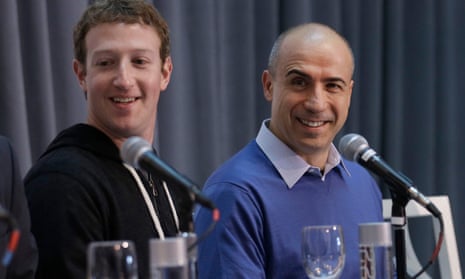Facebook’s Mark Zuckerberg, left, and Russian billionaire Yuri Milner