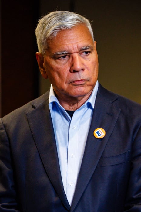Leading No campaigner Warren Mundine is interviewed in Brisbane while waiting for the results of the referendum.
