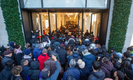 Shoppers outside the London branch of Selfridges on Oxford Street on Boxing Day.