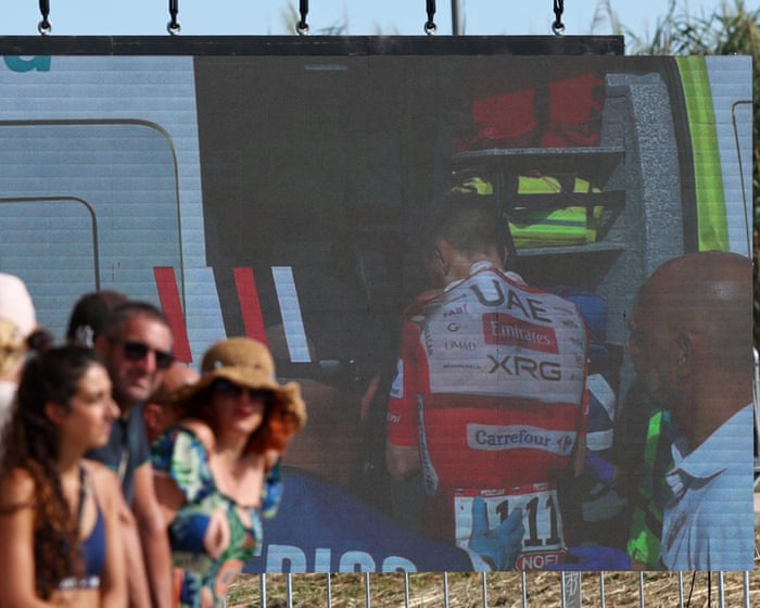 Tadej Pogacar pulls out of Vuelta a España after heavy fall on stage eight