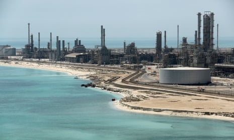 Saudi Aramco's Ras Tanura oil refinery and oil terminal in Saudi Arabia.
