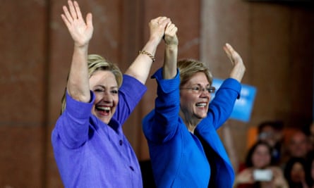 Elizabeth Warren campaigning with Hillary Clinton.