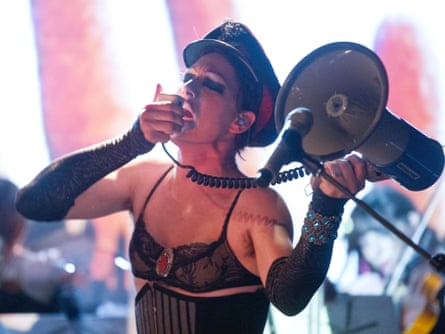 Performing in her new band, Amanda Palmer And The Grand Theft Orchestra.