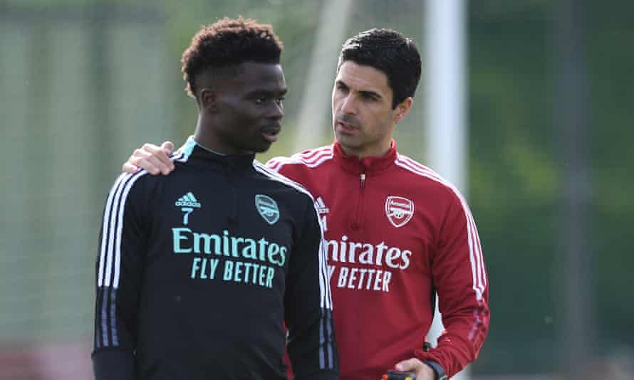 Arsenal finish outside top four would be self-inflicted wound, admits Arteta | Arsenal 2 Mikel Arteta is keen to give Bukayo Saka some rest once the domestic season ends, and will talk to Gareth Southgate about easing the pressure on his player during England’s upcoming Nations League campaign.