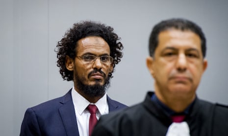 Ahmad al-Faqi al-Mahdi, left, at the international criminal court in The Hague.