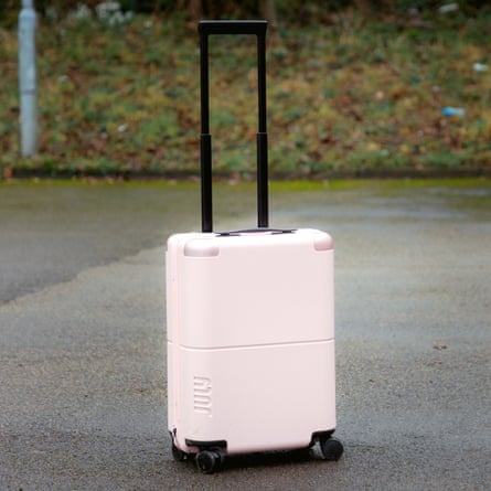 July Carry On luggage, in blush pink