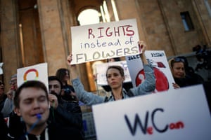 Tbilisi, Georgia Activists attend a rally