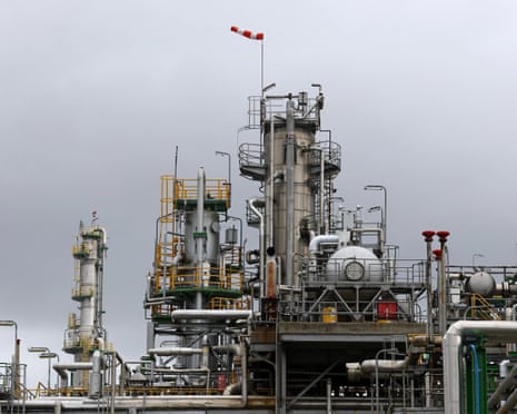 A general view of the PCK refinery, a crude oil processing facility supplying gasoline, jet fuel, diesel and fuel oil, in Schwedt/Oder, Germany.