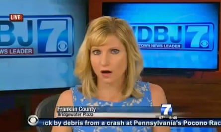 The WDBJ anchor reacts to the shooting.